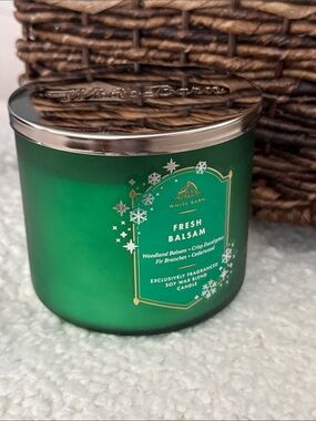 NWT Bath & Body Works 3 Wick Candle Fresh Balsam